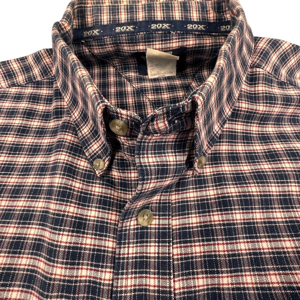 Mens Plaid Short Sleeve Button Up Navy Red Twenty‎ X Shirt Casual Workwear XXL